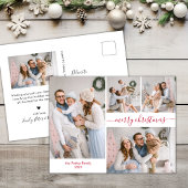 Budget Red Script 5 Photo Collage Cartes de Noël