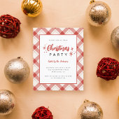 Budget Red Tartan Plaid Script Kerstfeest