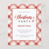 Budget Red Tartan Plaid Script Kerstfeest (Voorkant)