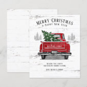Budget  Red Truck Merry-kerstkaart (Voorkant / Achterkant)