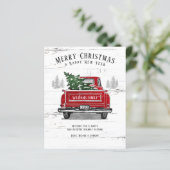 Budget  Red Truck Merry-kerstkaart (Staand voorkant)