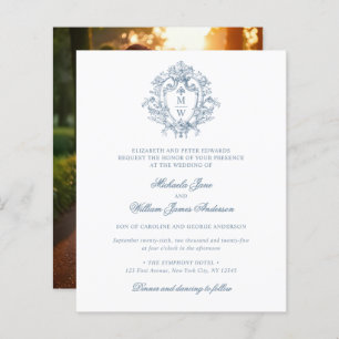 Budget Regency Crest bruiloft uitnodiging