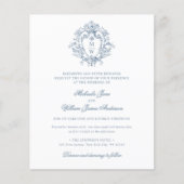 Budget  Regency Crest bruiloft uitnodiging (Voorkant)