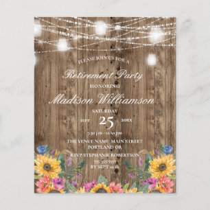 Budget Retirement Party Barn Wood & Sunflower