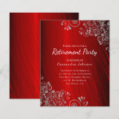 Budget Retirement Party Ruby Red Invitation (Voorkant / Achterkant)