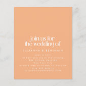 Budget Retro Aesthetic Chic Peach Wedding Invite (Voorkant)