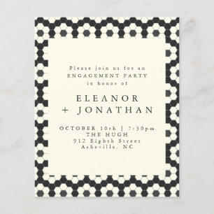 Budget Retro Black White Geometry Engagement Party