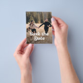 Budget Retro Foto De datum opslaan Flyer (Hand)