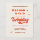 Budget Retro Groovy 70s Cute Wedding Invitations (Voorkant)