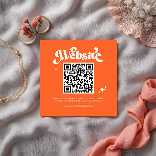 Budget Retro Groovy Script QR Code Trouwwebsite Informatiekaartje