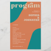 Budget retro huwelijksprogramma sjabloon (Voorkant)