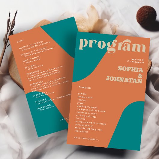 Budget retro huwelijksprogramma sjabloon