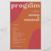 Budget retro huwelijksprogramma sjabloon (Voorkant)