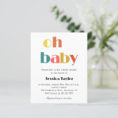 Budget Retro Rainbow OH Baby shower Invitation (Staand voorkant)