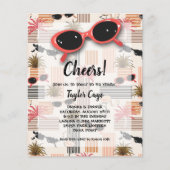 Budget Retro Sunbril 50th Birthday Invitations (Voorkant)
