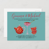 Budget Retro Tea Party Invitation Rockabilly 1950 (Devant / Derrière)