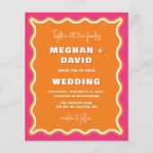 Budget Retro Wavy Pink Oranje Foto Weddenschap (Voorkant)