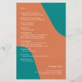 Budget retro wedding program template (Achterkant)