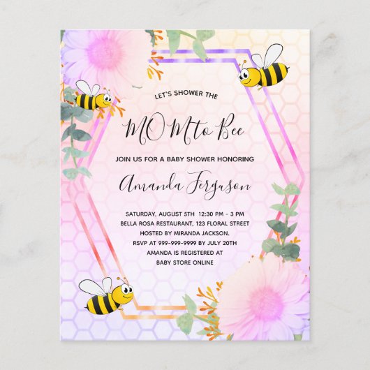 BUDGET Rijnboeg bijen Baby shower (Voorkant)