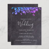 Budget Robuust Botanical Leaves Wedding Uitnodigin (Voorkant / Achterkant)