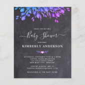 Budget Robuust Eucalyptus Paars Baby shower Uitnod (Voorkant)