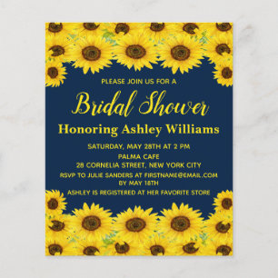 Budget Robuuste Sunflower Bridal Shower Invitation