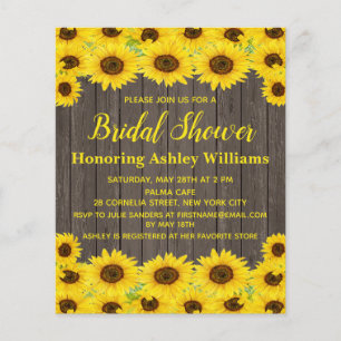 Budget Robuuste Sunflower Bridal Shower Invitation