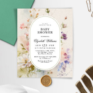 Budget Robuuste uitnodiging tot Baby shower van wi