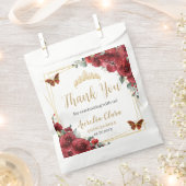 Budget Rode Bloemen Gouden Butterfiles Quinceanera Bedankzakje (Geknipt)