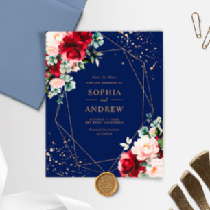 Budget Rode Roos & Gouden Bloem Save the Date Nodi