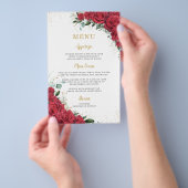 Budget Rode Rozen Bloemen Menu Blad (Hand)