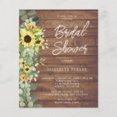 Budget roestvrijzonnebloempel doucheuitnodiging flyer (Voorkant)