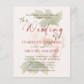BUDGET Romantic Blush Floral Photo Wedding Invites (Voorkant)