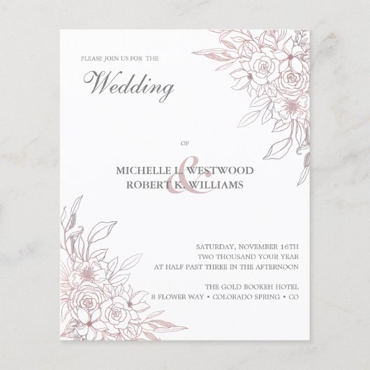 BUDGET Romantic Chic Roos Gold Floral Wedding (Voorkant)