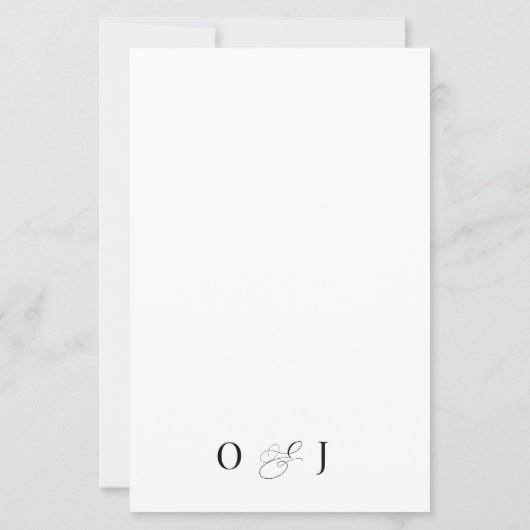 BUDGET Romantisch Script Zwart Wit Initiaal bruilo (Achterkant)