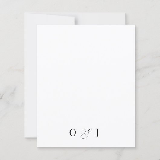 BUDGET Romantisch Script Zwart Wit Initiaal bruilo (Achterkant)