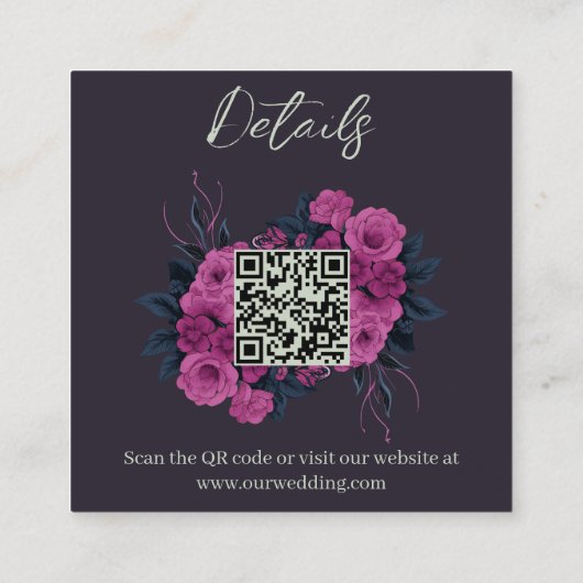 Budget Romantische Gotische Lovers QR-code details Informatiekaartje (Achterkant)