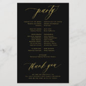 Budget romantische gouden script zwarte bruiloft p flyer (Achterkant)