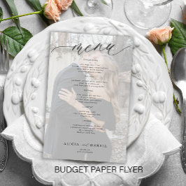 Budget romantische script foto bruiloft menu