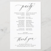 Budget romantische zwart-wit bruiloft programma (Achterkant)