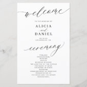 Budget romantische zwart-wit bruiloft programma (Voorkant)