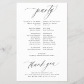 Budget romantische zwart-wit bruiloft programma flyer (Achterkant)