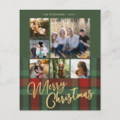 Budget rood groen plaid multiphoto Vrolijk kerstfe Flyer (Voorkant)
