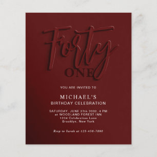 BUDGET Rood Script Veertig 40e Volwassene Verjaard