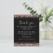 Budget Roos Glitter Foto Weddenschap Zwarte Bedank (Staand voorkant)