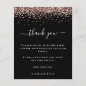 Budget Roos Glitter Photo Hen Party Black Bedankt (Voorkant)