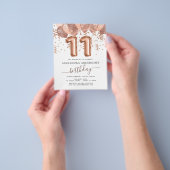 Budget Roos Gold Balloons 11e uitnodiging Flyer (Hand)