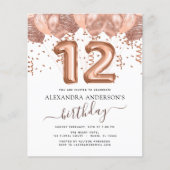 Budget Roos Gold Balloons 12e verjaardag (Voorkant)