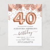 Budget Roos Gold Balloons 40e verjaardag Flyer (Voorkant)