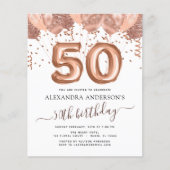 Budget Roos Gold Balloons 50e verjaardag (Voorkant)